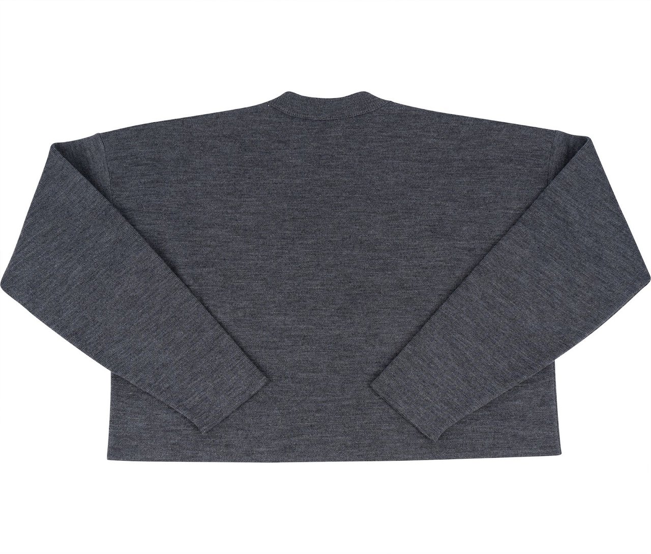 Loewe Darkgrey Wool Cropped Anagram Elbow Patch Sweater (XS) Donkergrijs