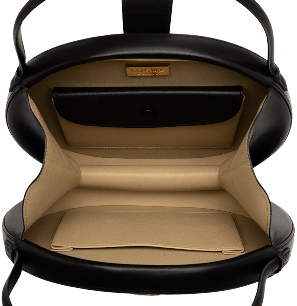 Loewe Leather Anagram Round Handbag Zwart