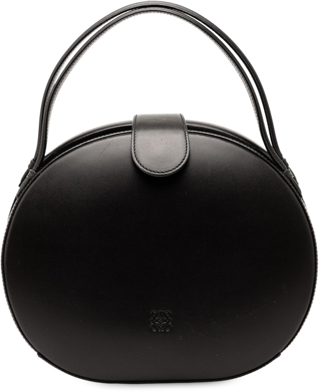 Loewe Leather Anagram Round Handbag Zwart
