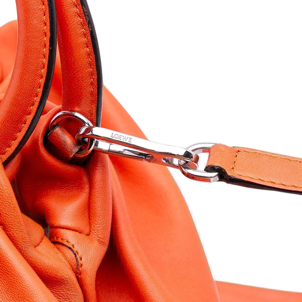 Loewe Small Gathered Lambskin Bounce Bag Oranje