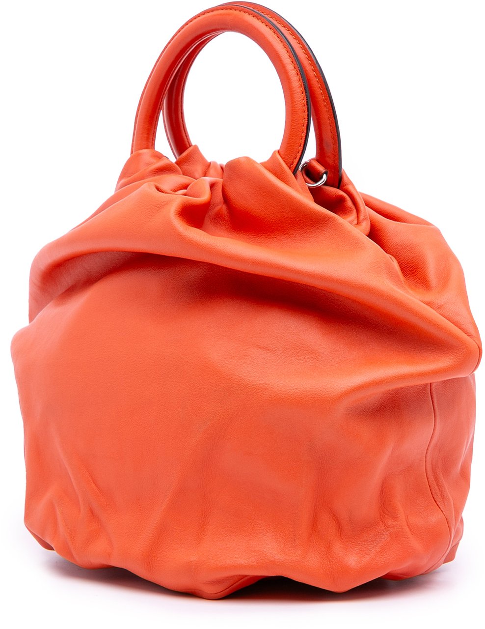 Loewe Small Gathered Lambskin Bounce Bag Oranje