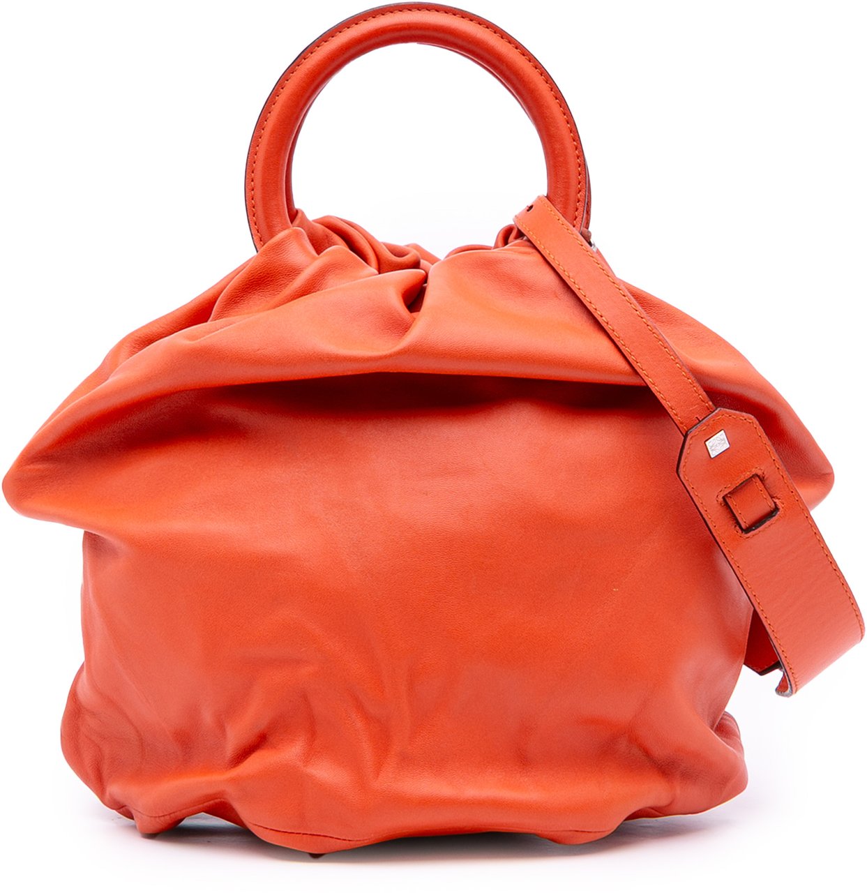Loewe Small Gathered Lambskin Bounce Bag Oranje