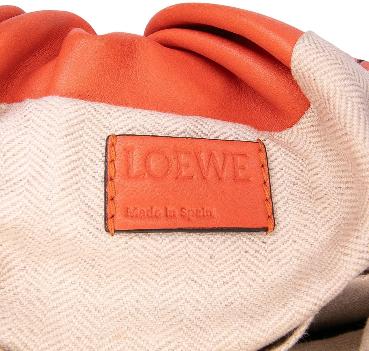 Loewe Small Gathered Lambskin Bounce Bag Oranje