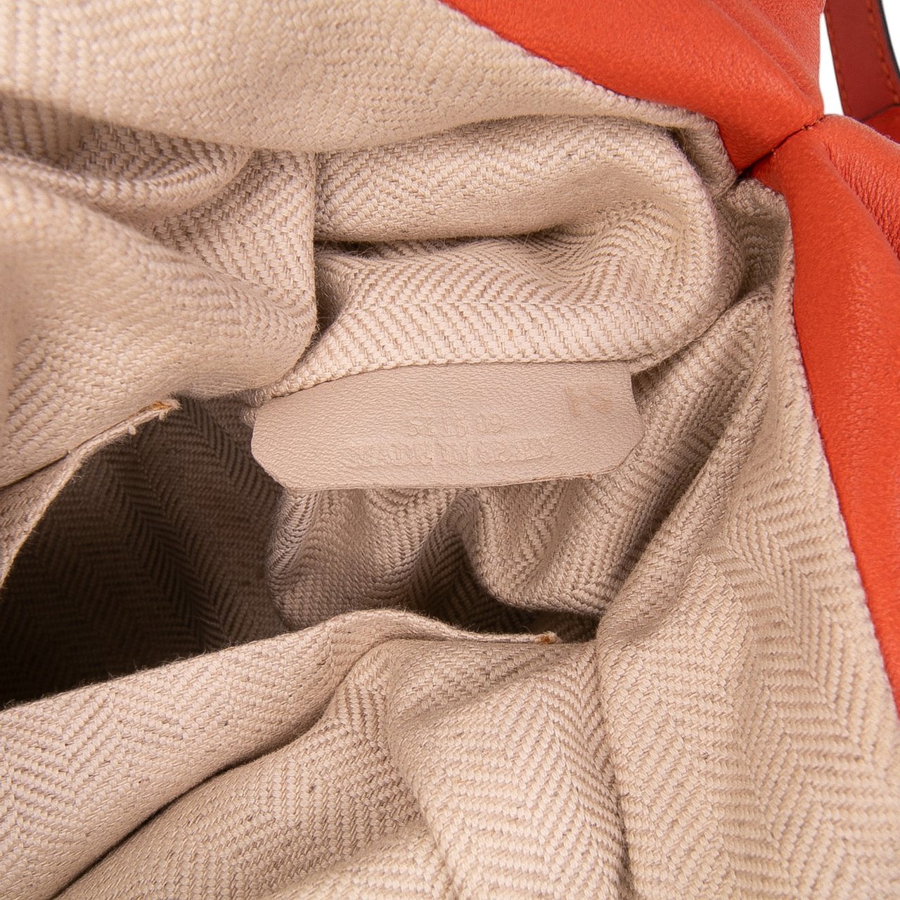 Loewe Small Gathered Lambskin Bounce Bag Oranje