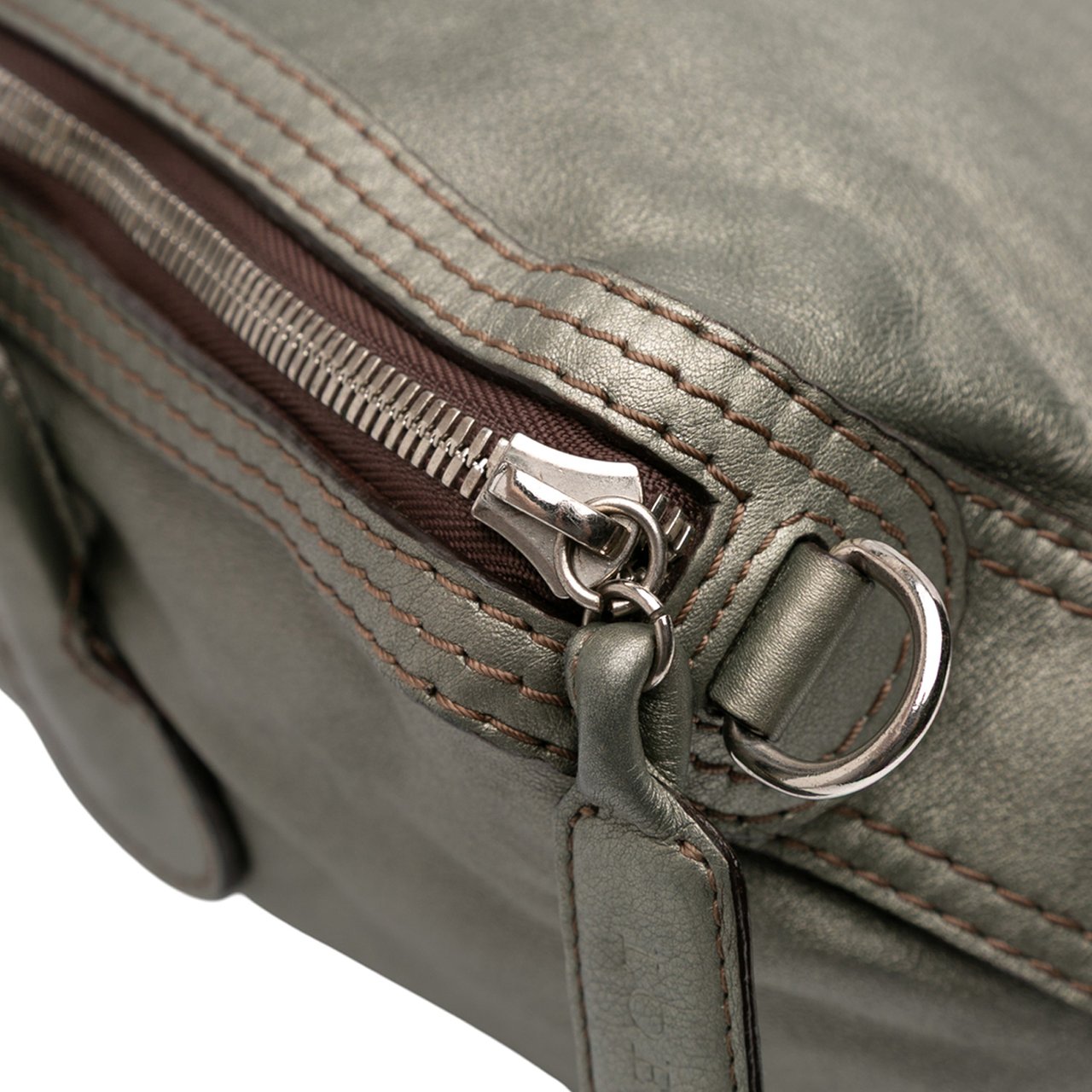 Loewe Metallic Leather Fiesta Satchel Groen