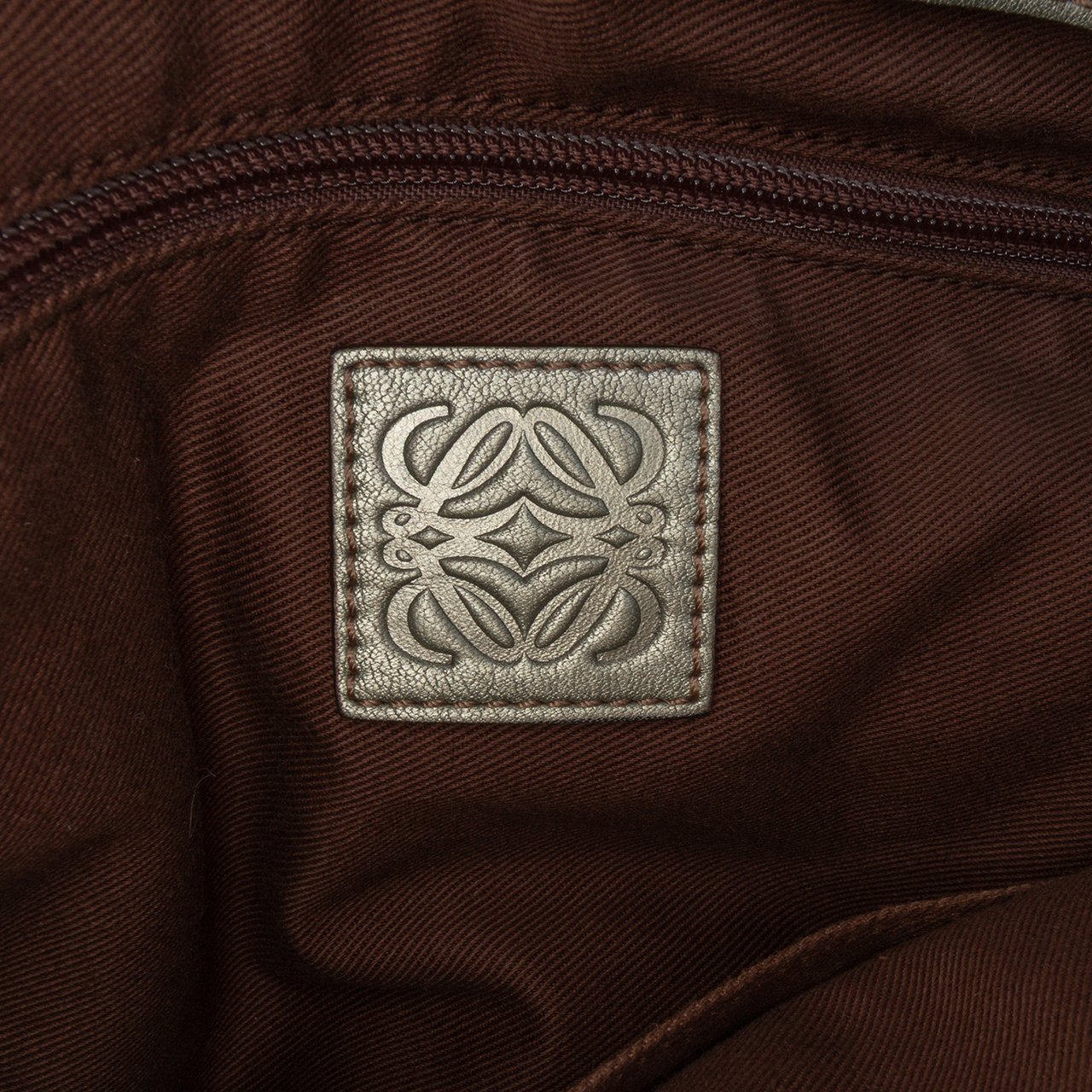 Loewe Metallic Leather Fiesta Satchel Groen