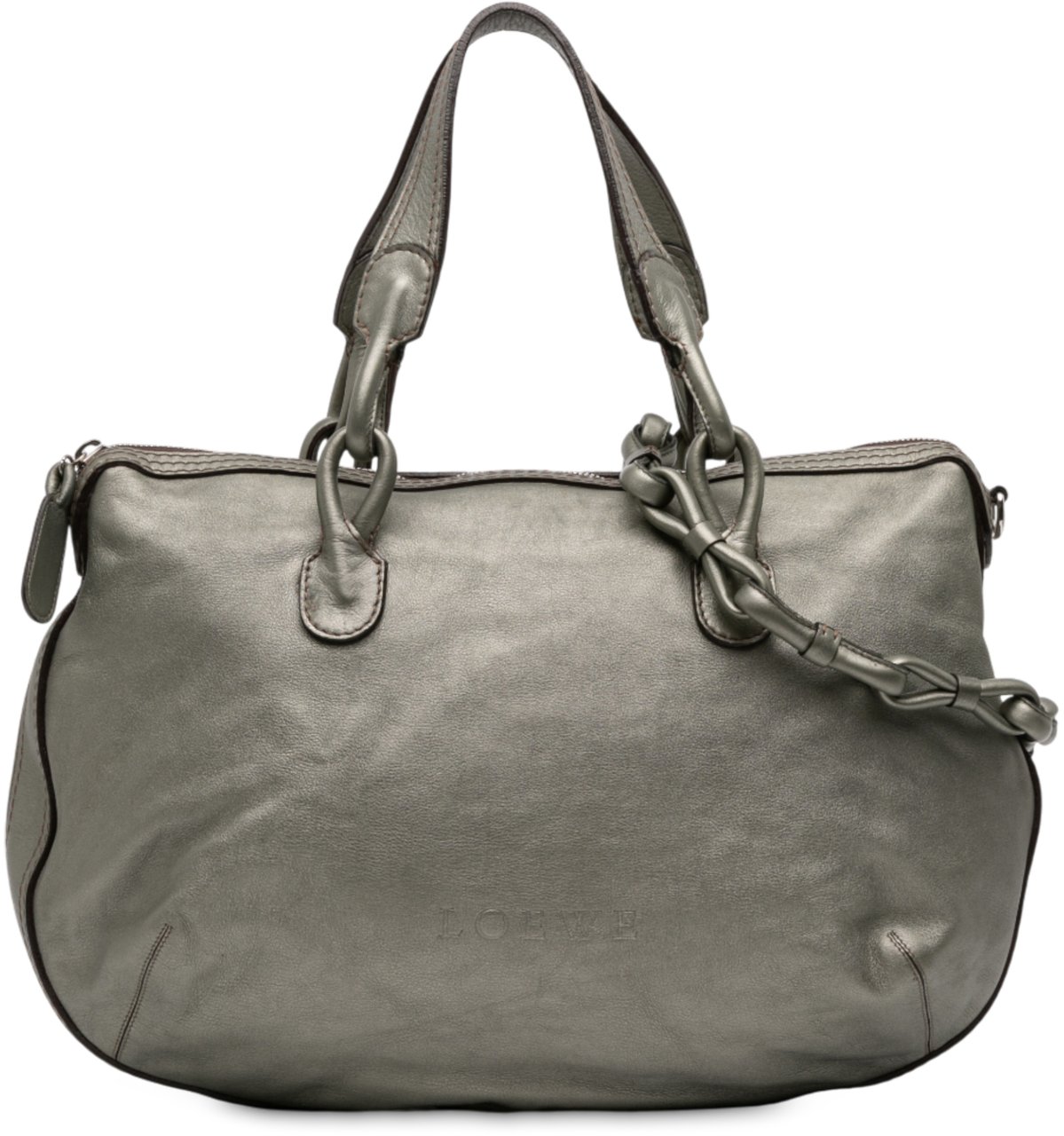Loewe Metallic Leather Fiesta Satchel Groen