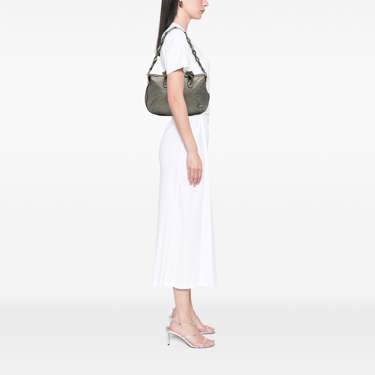 Loewe Metallic Leather Fiesta Satchel Groen