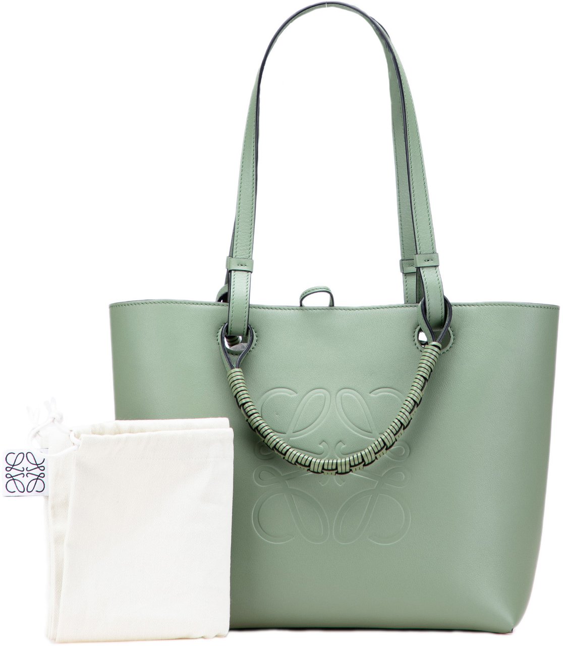 Loewe Small Smooth Calfskin Anagram Tote Groen