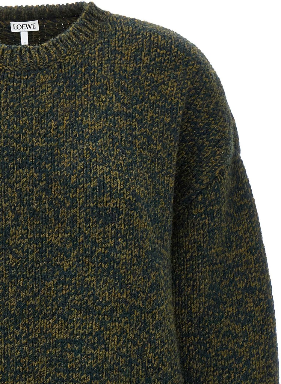 Loewe Bicolor Elastane Cardigan Groen