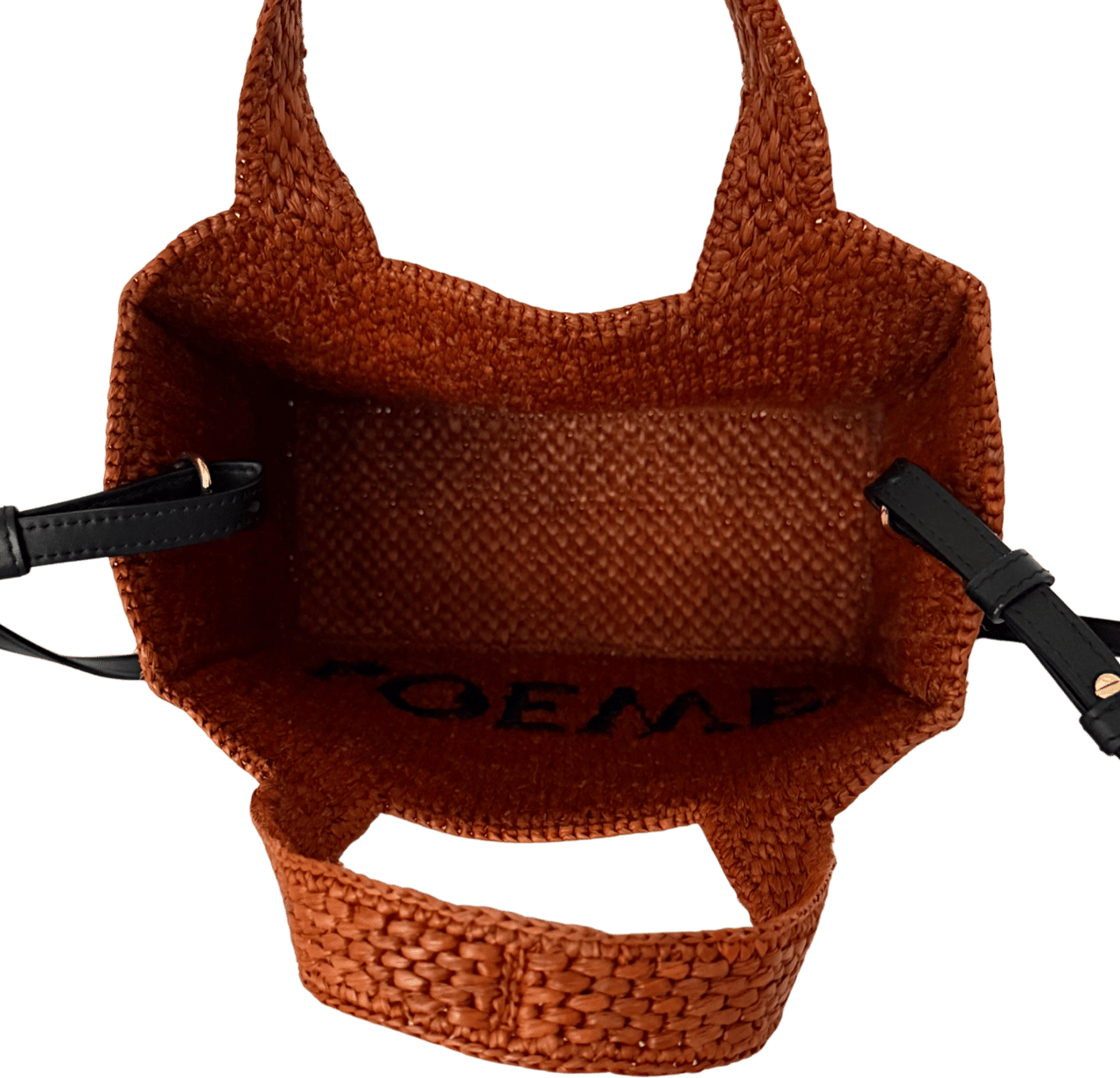 Loewe Loewe kleine Font Tote Bag aus Bast Braun / neuwertig Bruin