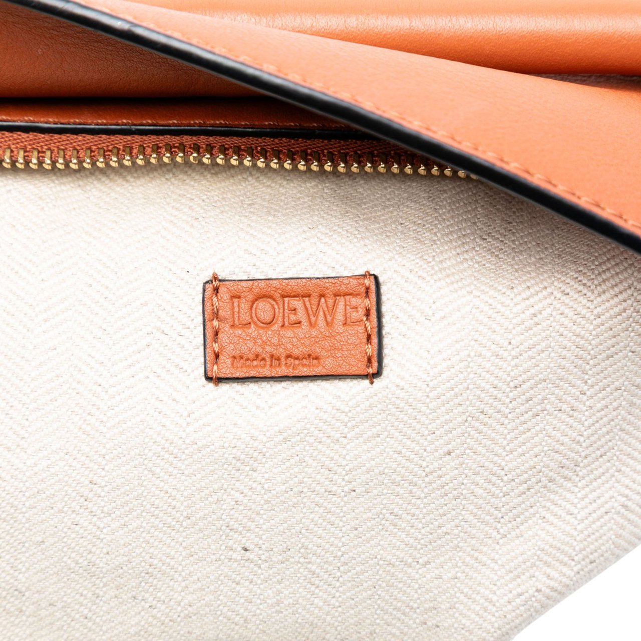 Loewe Mini Tricolor Calfskin Puzzle Satchel Oranje