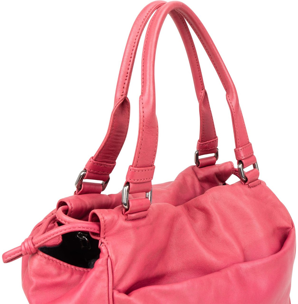Loewe Pink Leather Napa Aire Handbag Roze