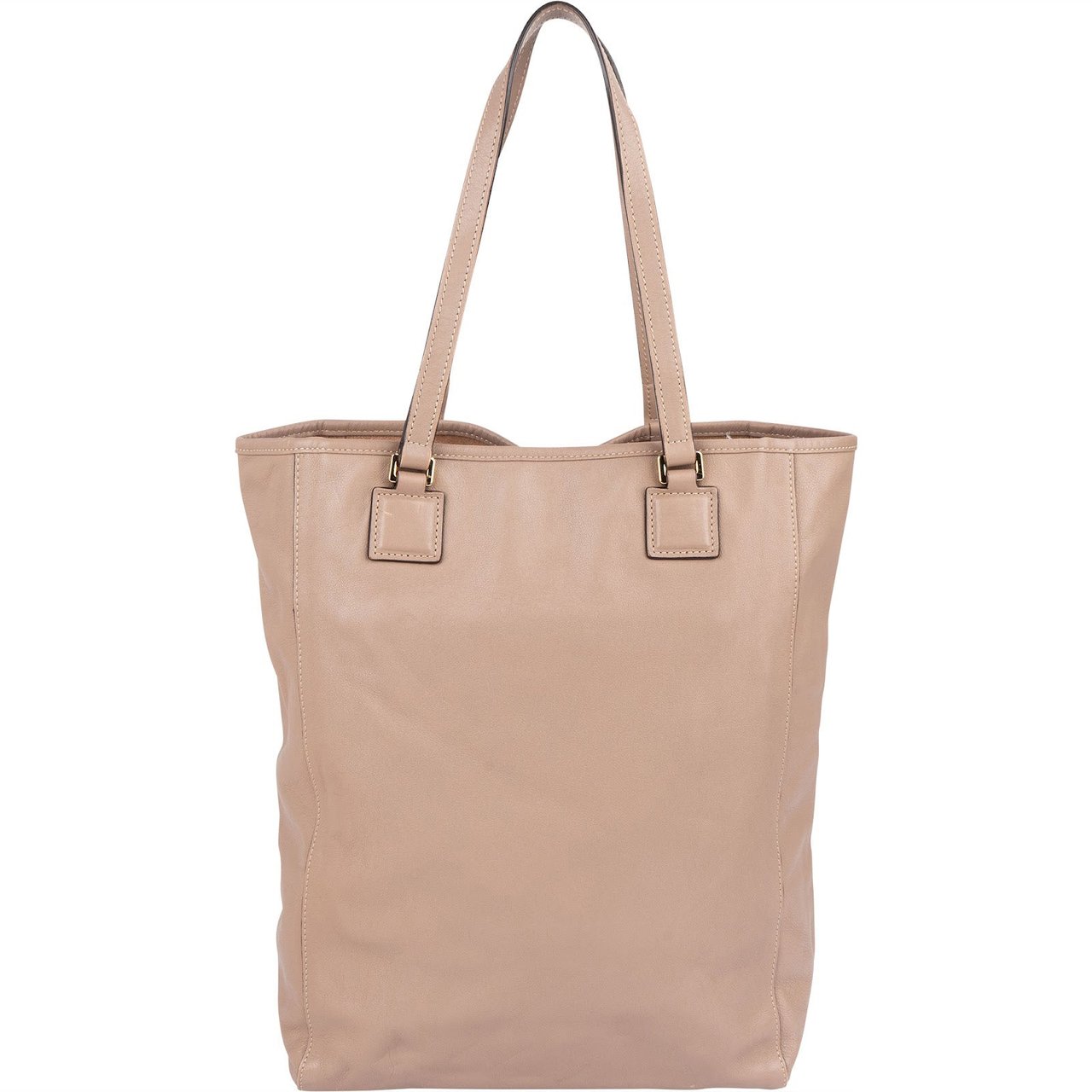 Loewe Leather Anagram Tote Shoulder Bag Beige