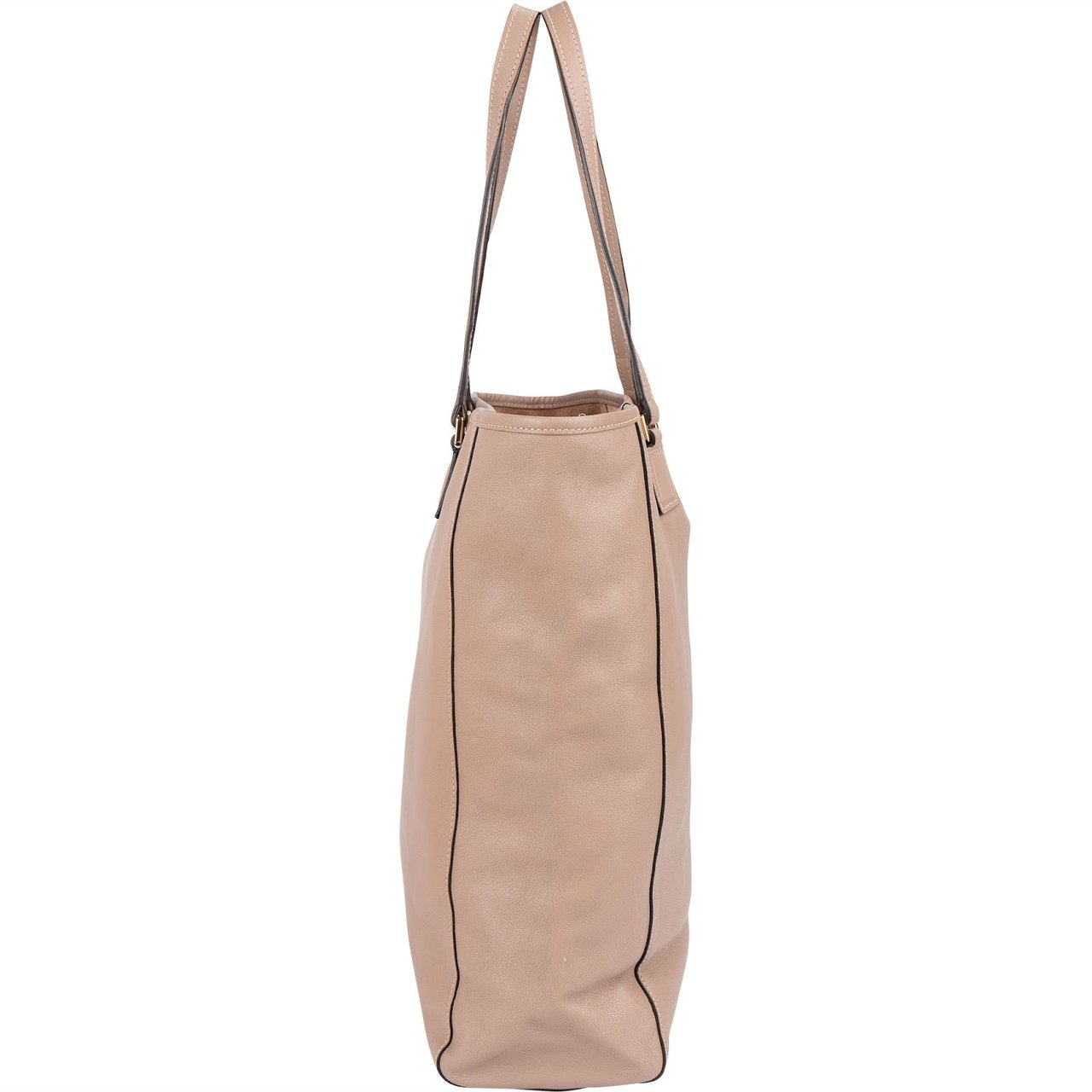 Loewe Leather Anagram Tote Shoulder Bag Beige