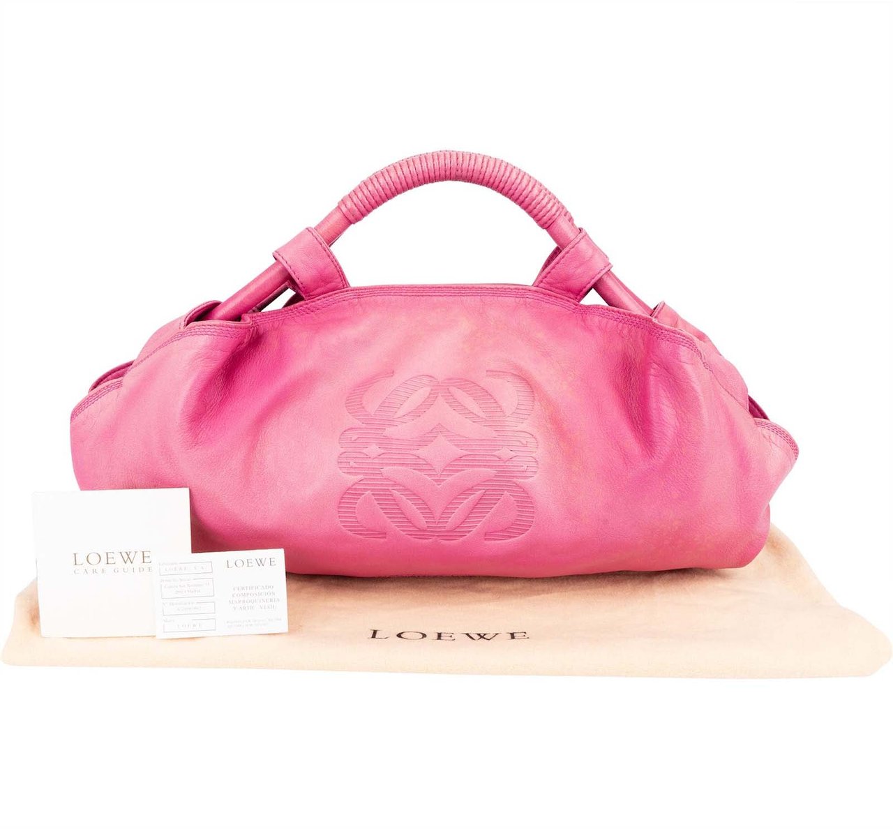Loewe Nappa Leather Aire Handbag Roze