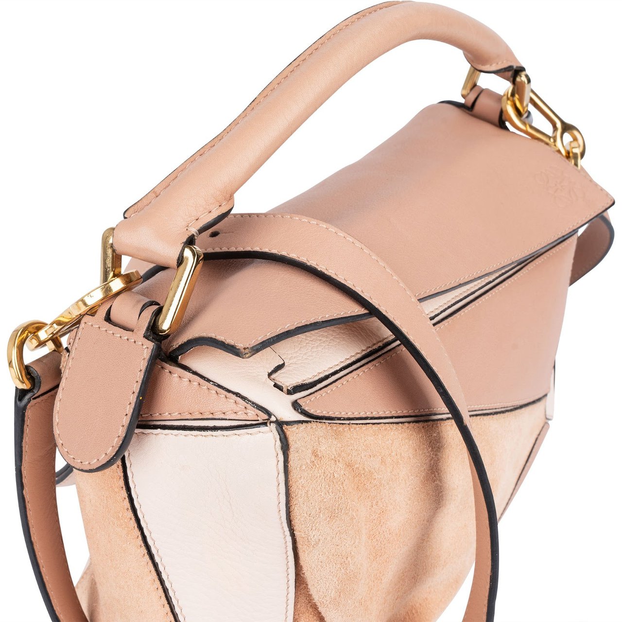 Loewe Suede Calfskin Puzzle Handbag Roze