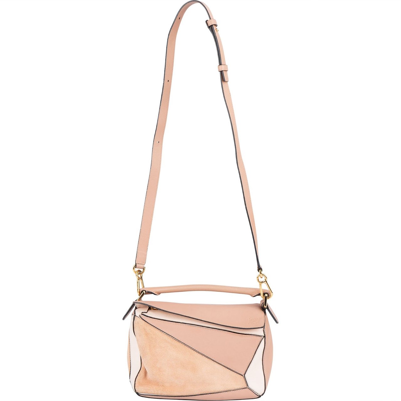Loewe Suede Calfskin Puzzle Handbag Roze