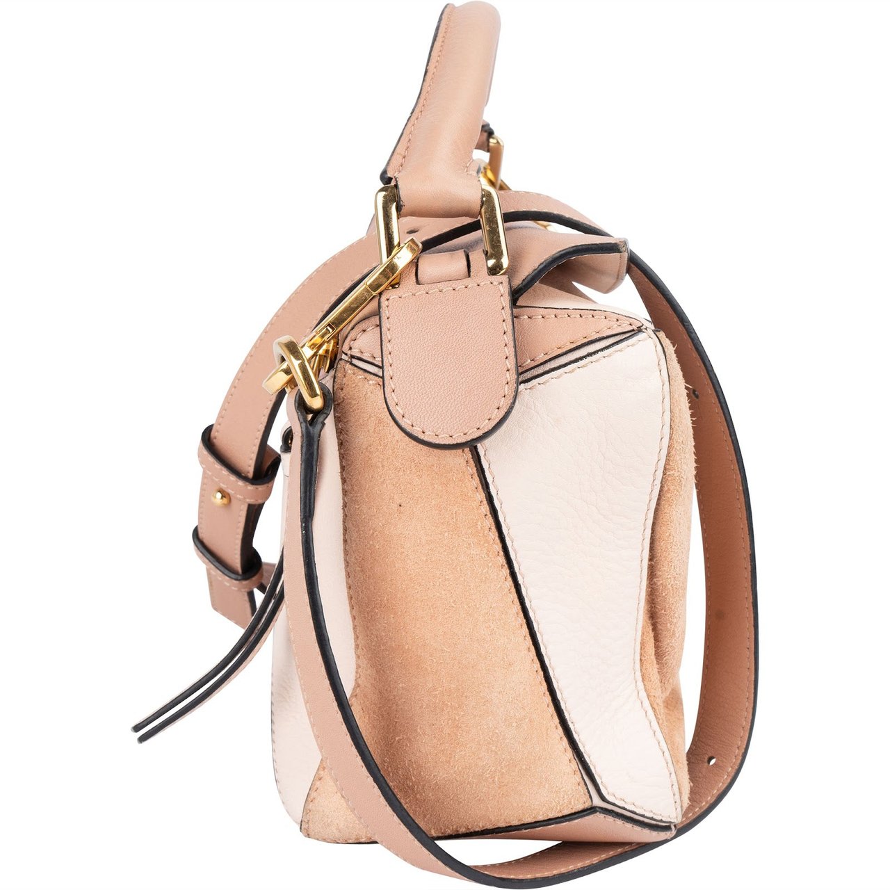Loewe Suede Calfskin Puzzle Handbag Roze