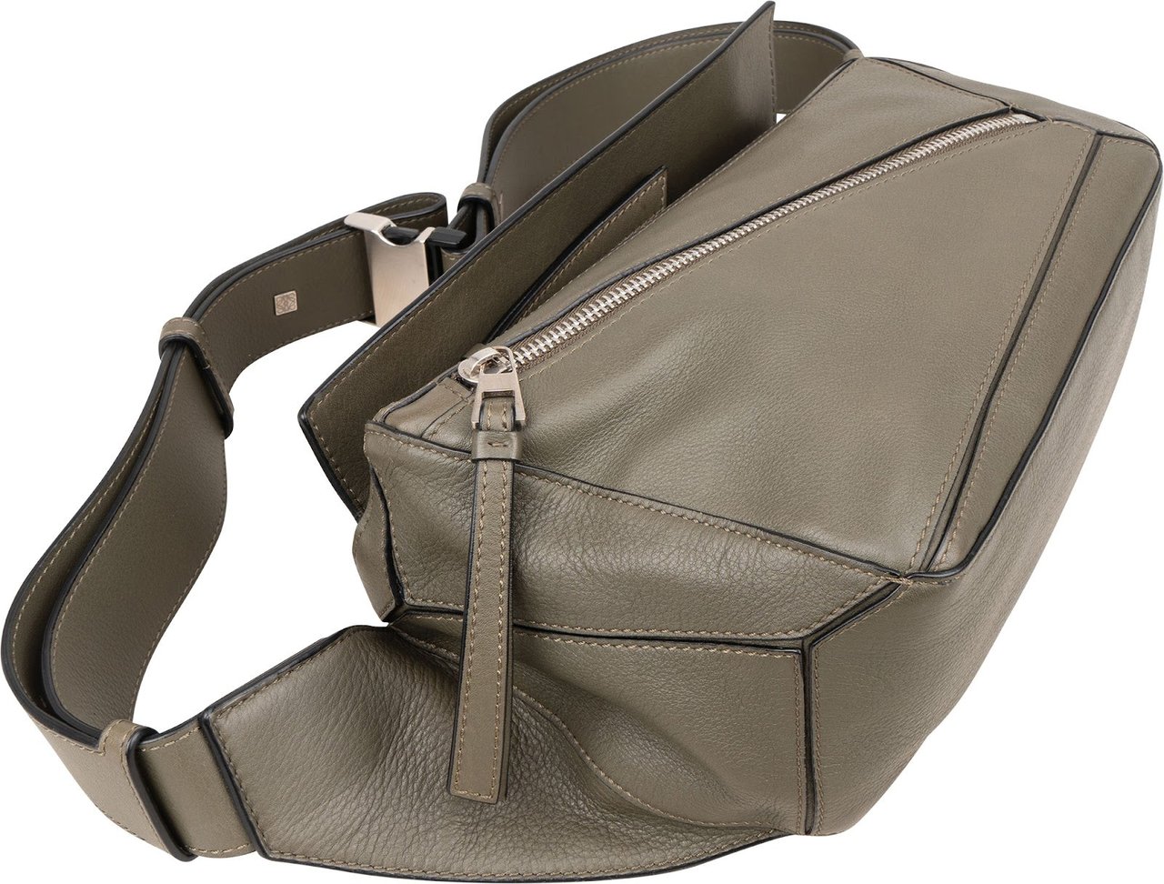 Loewe Grained Calfskin Small Puzzle Bumbag Crossbody Bag Taupe