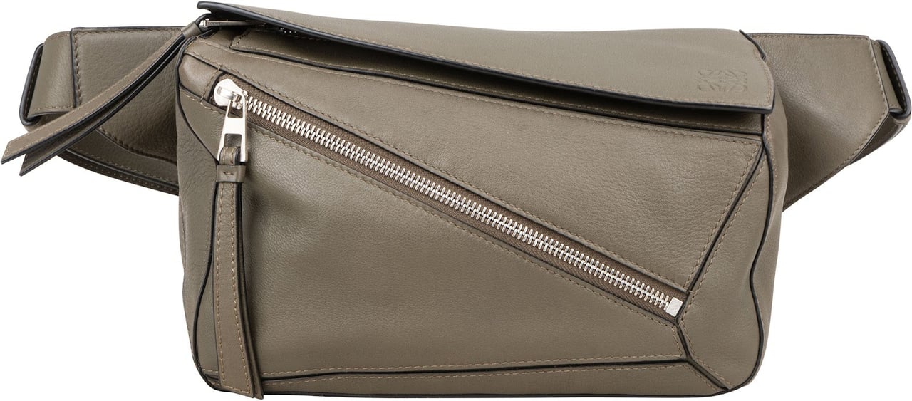 Loewe Grained Calfskin Small Puzzle Bumbag Crossbody Bag Taupe