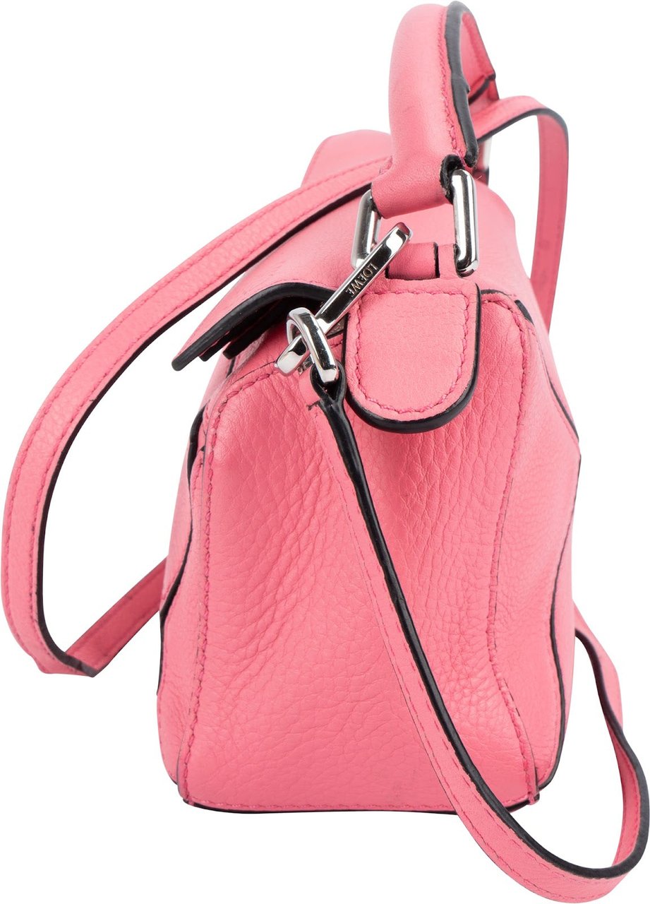 Loewe Pink Leather Puzzle Mini Crossbody Handbag Roze