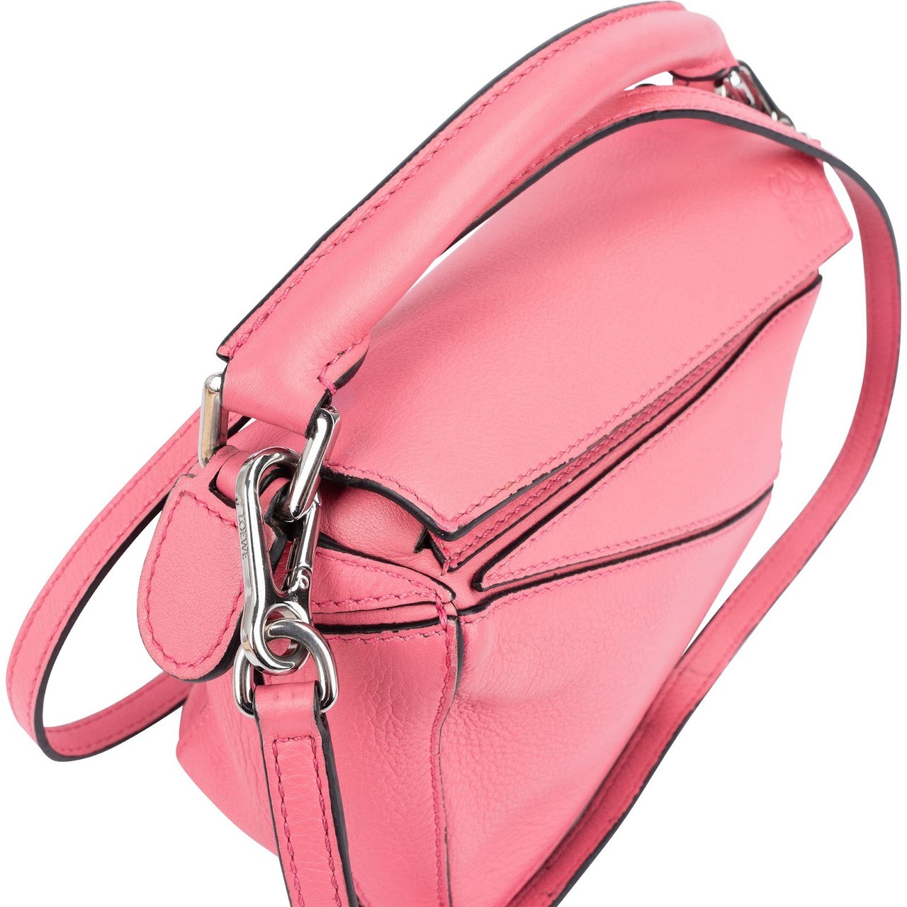 Loewe Pink Leather Puzzle Mini Crossbody Handbag Roze