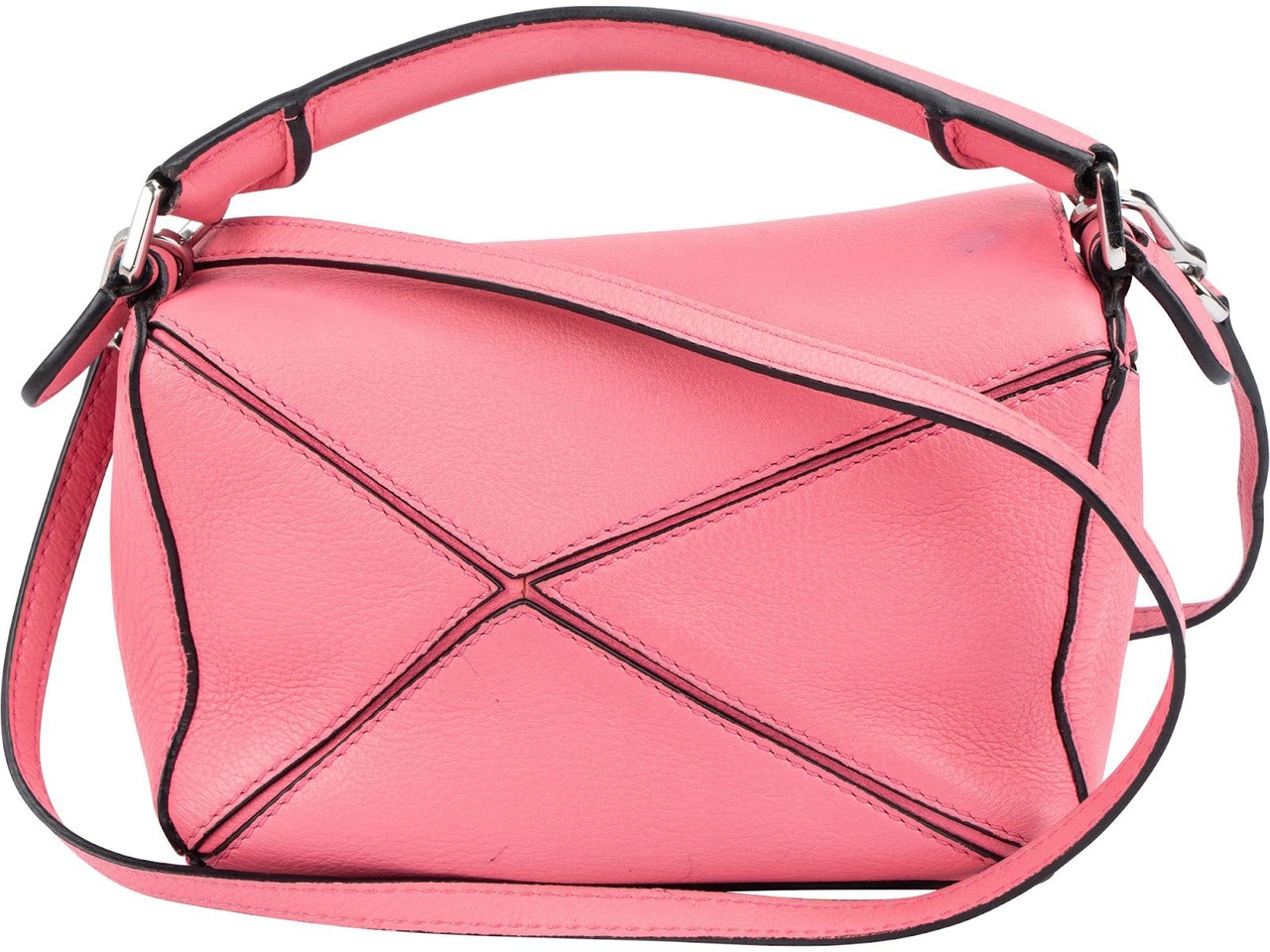 Loewe Pink Leather Puzzle Mini Crossbody Handbag Roze