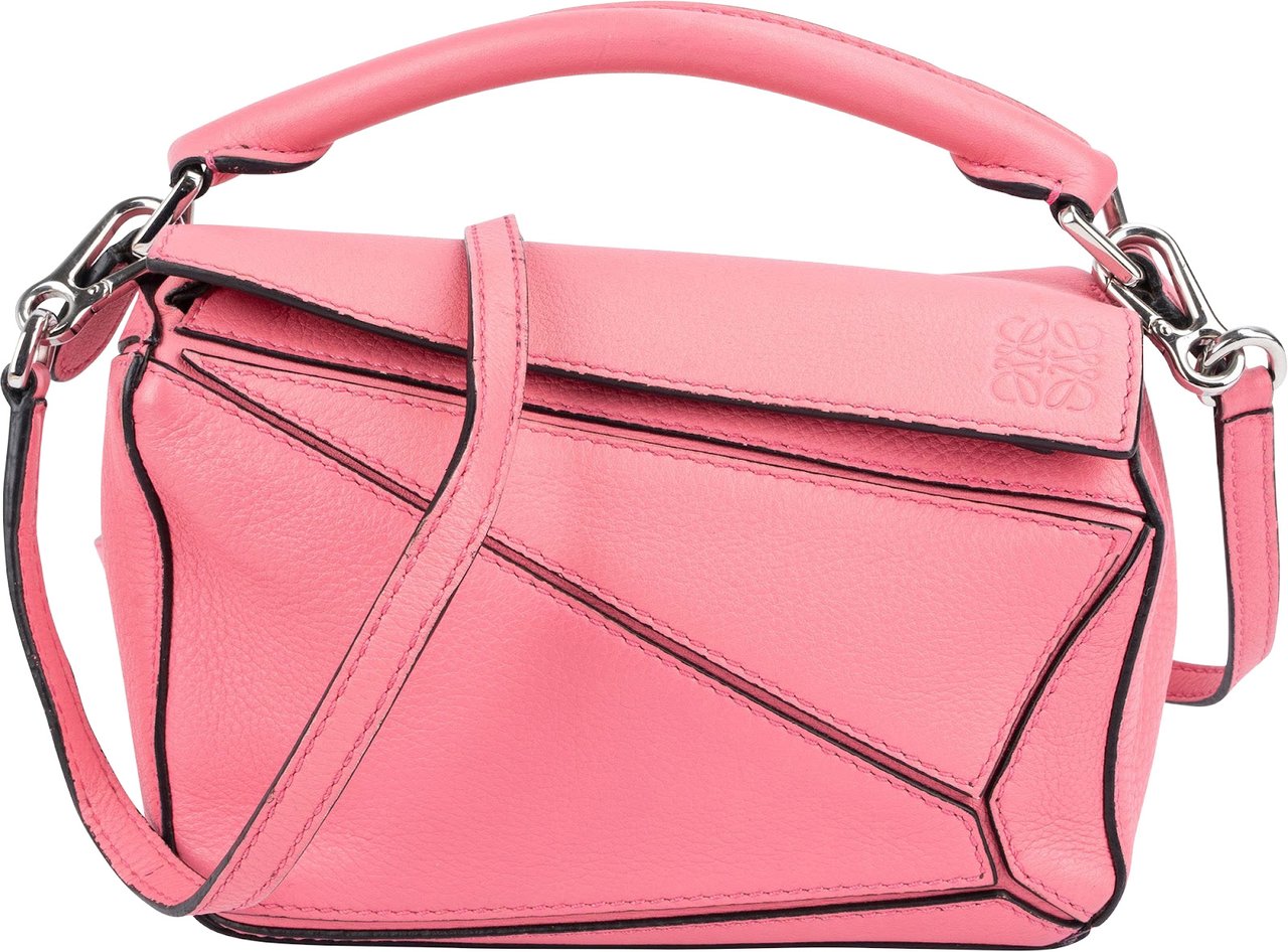 Loewe Pink Leather Puzzle Mini Crossbody Handbag Roze
