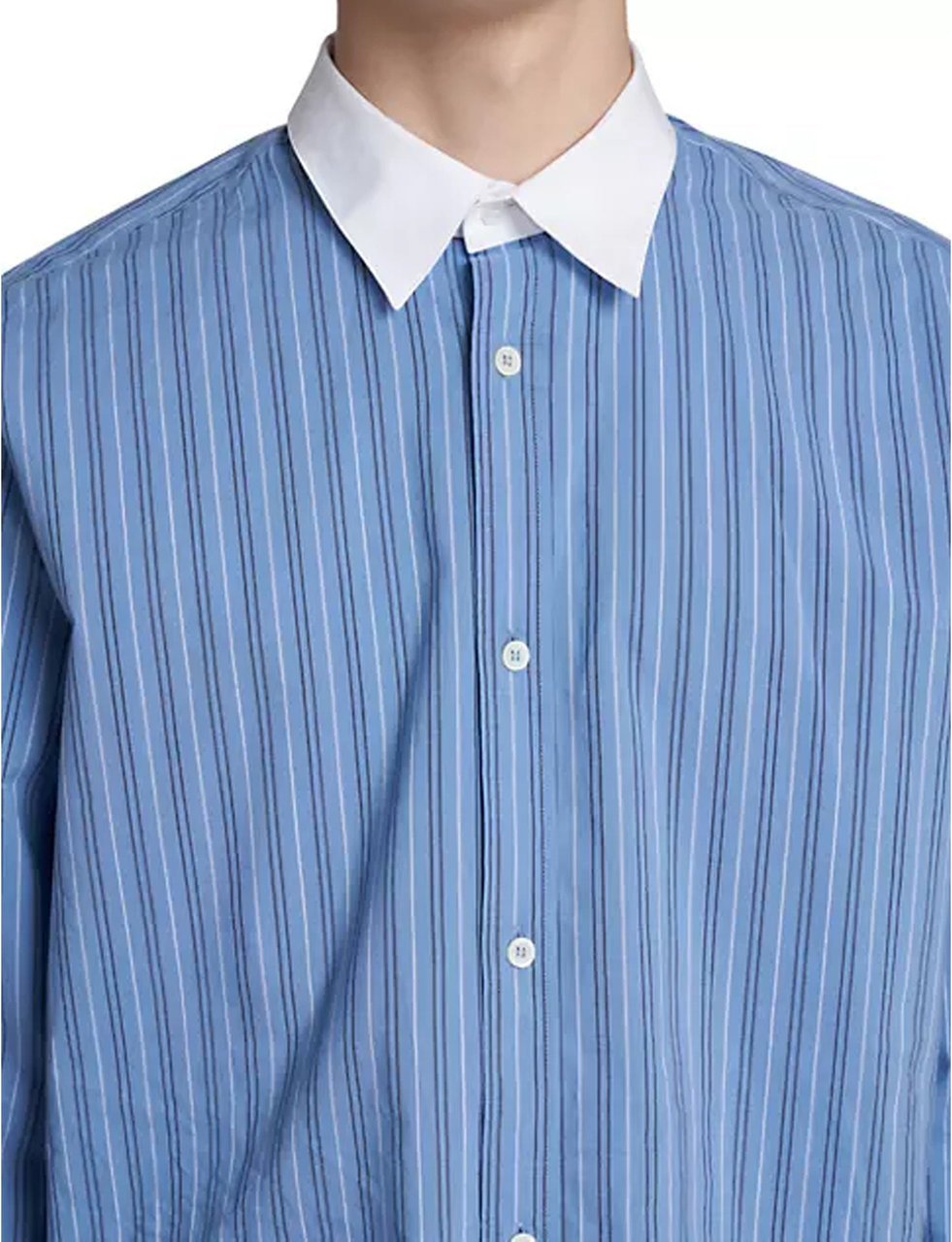Loewe Loewe Striped Cotton Shirt Blauw