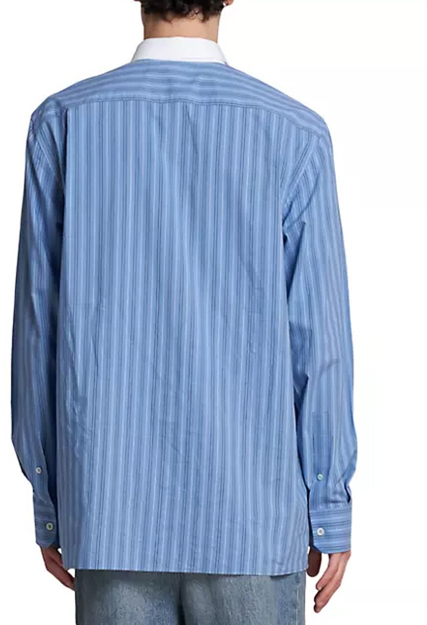 Loewe Loewe Striped Cotton Shirt Blauw