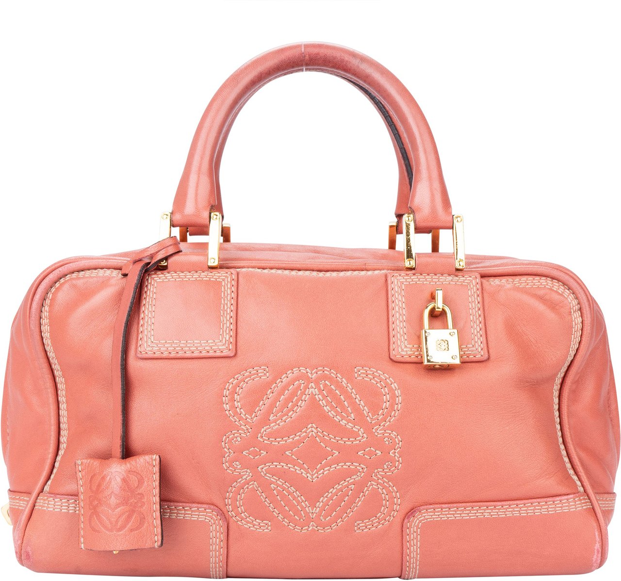 Loewe Loewe Pink Leather Amazona Handbag Roze