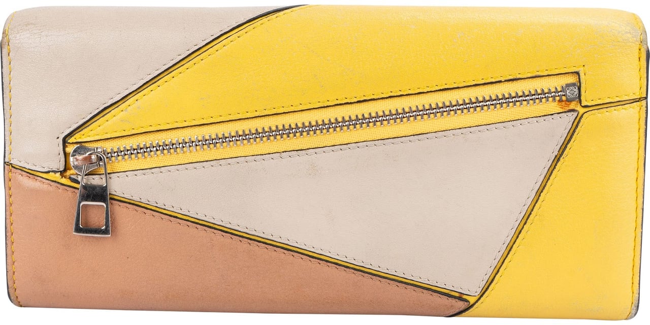 Loewe Leather Puzzle Continental Wallet Geel