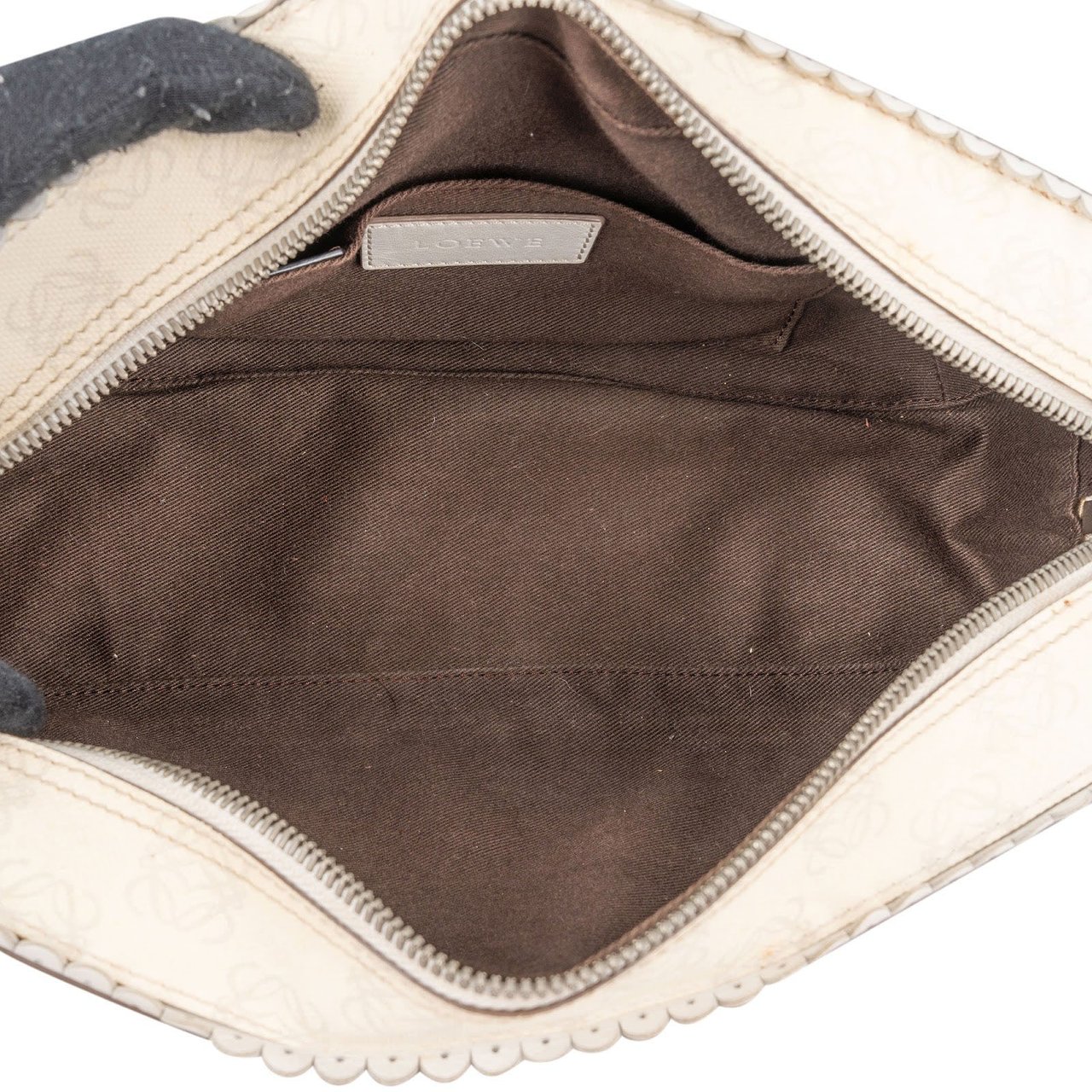 Loewe Anagram Canvas Senda Shoulder Bag Wit