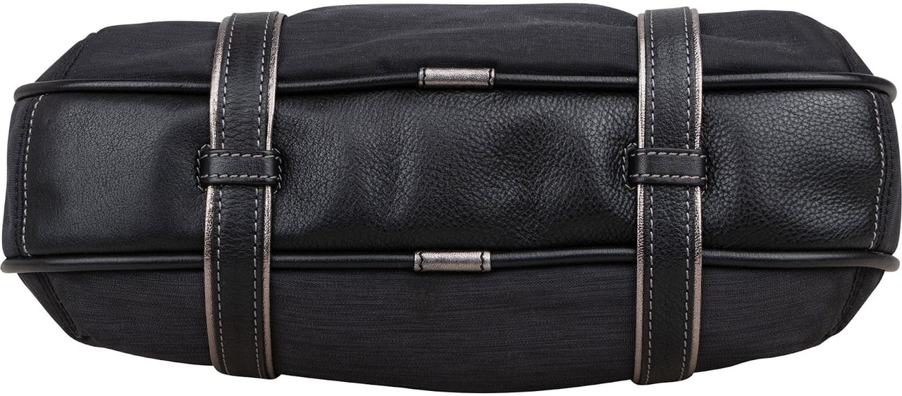 Loewe Black Leather Anagram Shoulder Bag Zwart