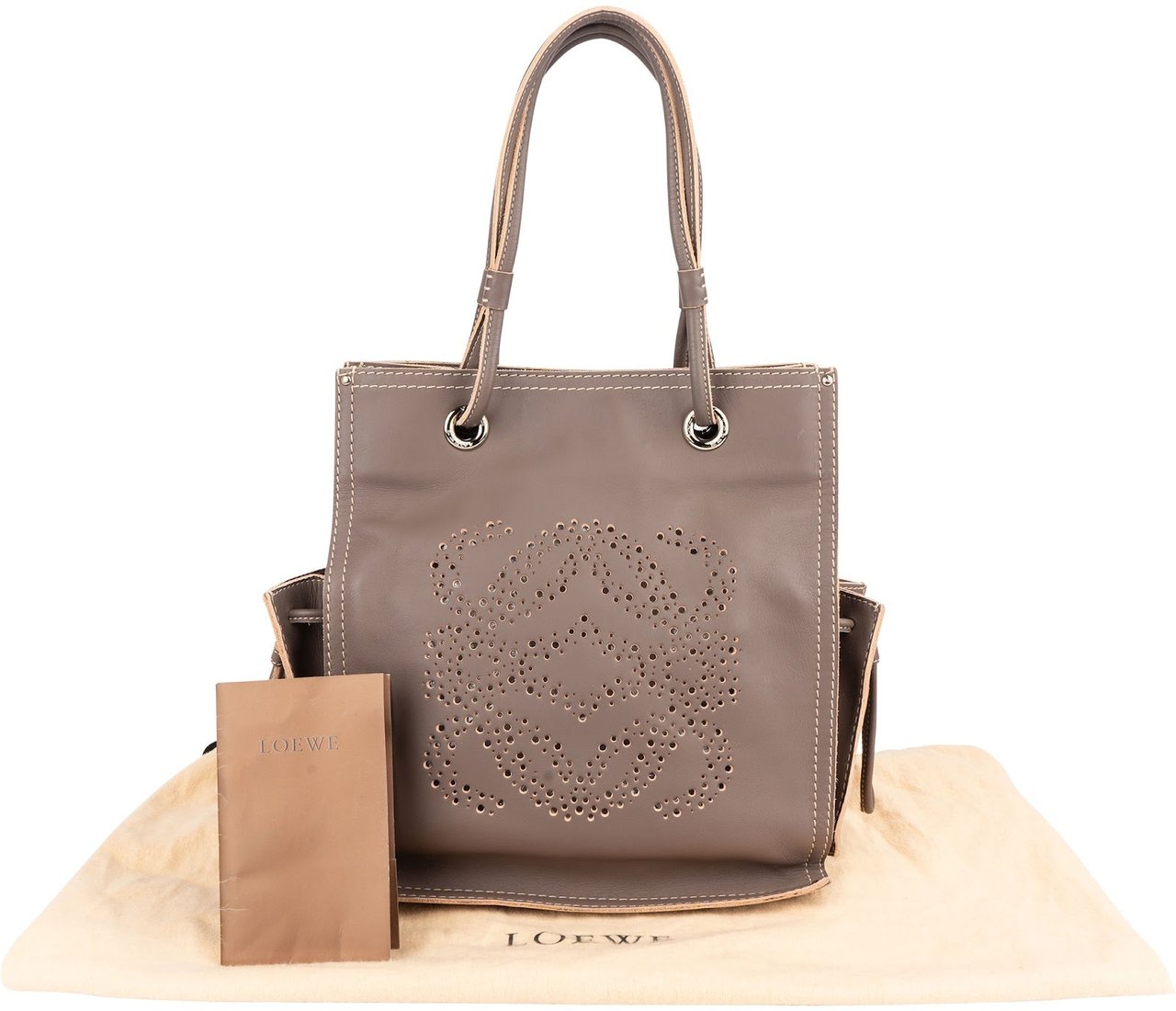 Loewe Leather Anagram Perforated Amazona Shopper Tote Handbag Divers