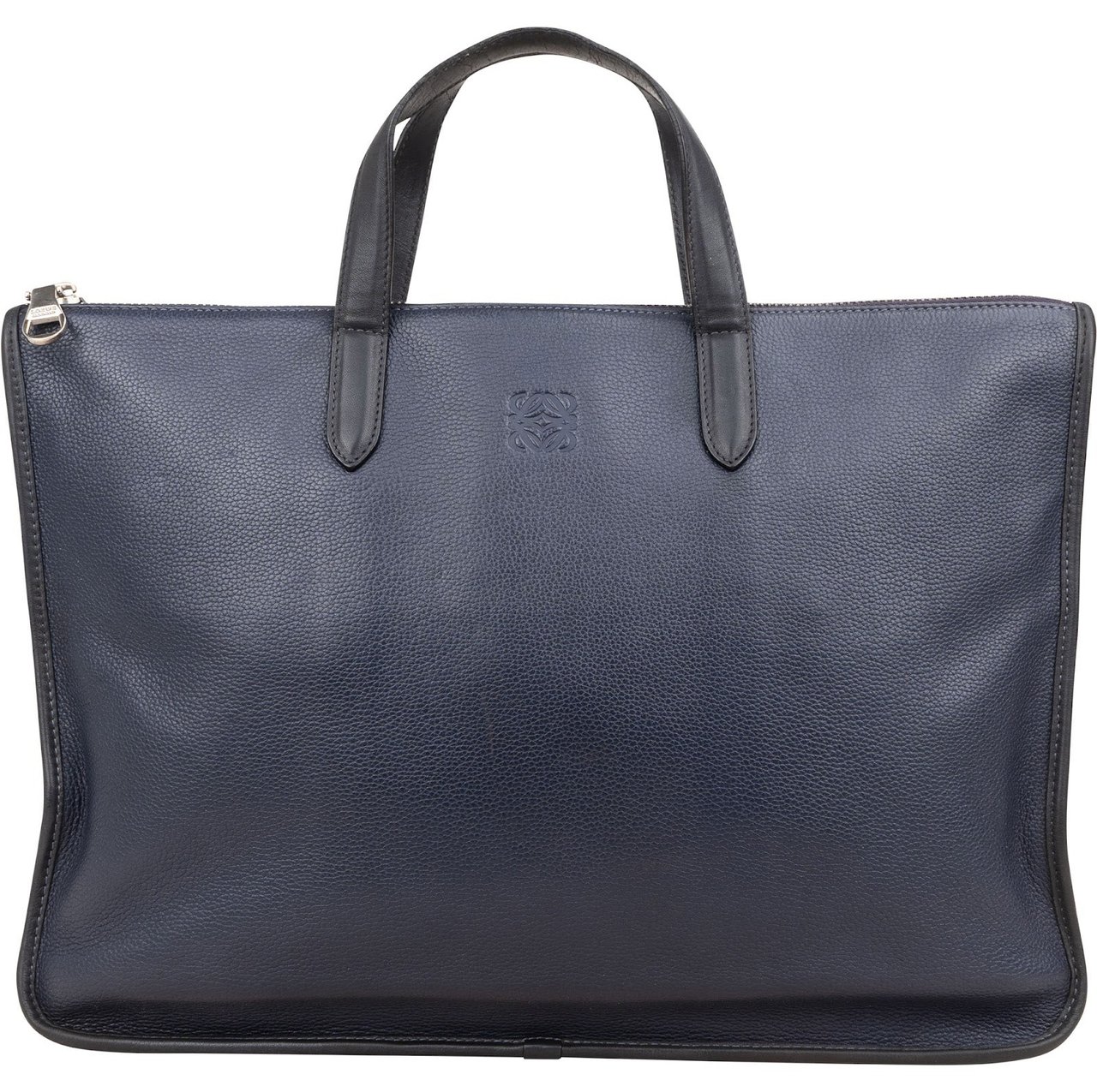 Loewe Grained Leather Briefcase Handbag Navy