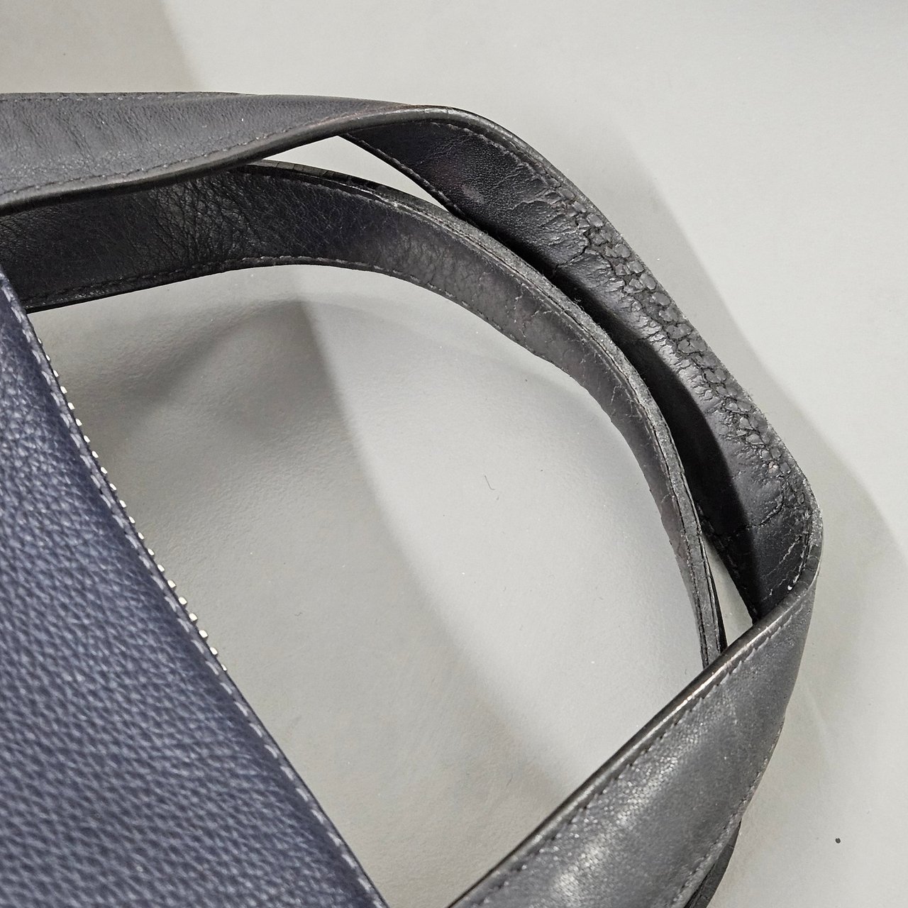Loewe Grained Leather Briefcase Handbag Navy