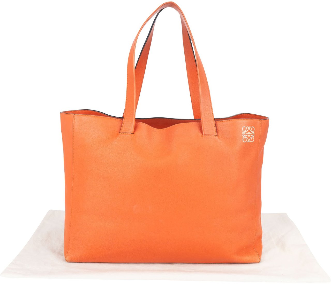Loewe Leather Anagram Large Tote Shoulder Bag Oranje