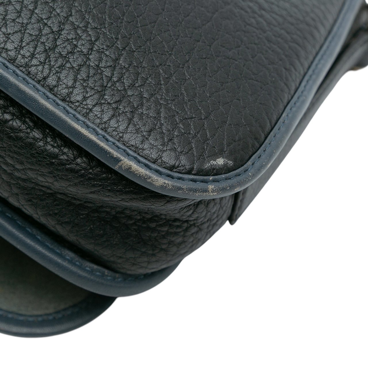 Loewe Pebbled Calfskin Anagram Ines Flap Crossbody Zwart