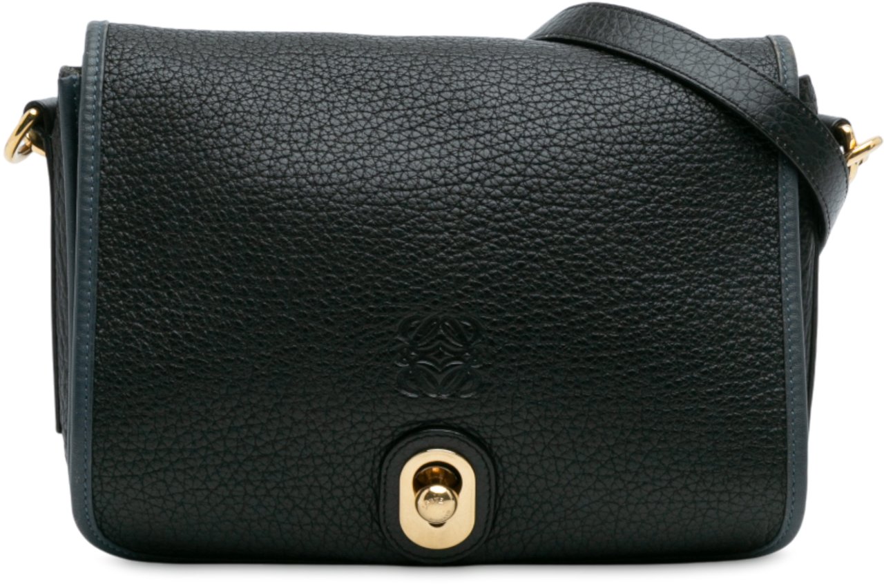 Loewe Pebbled Calfskin Anagram Ines Flap Crossbody Zwart