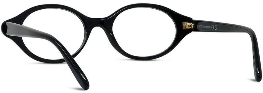 Loewe Black Slim Acetate Oval Sunglasses Zwart