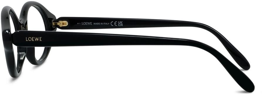 Loewe Black Slim Acetate Oval Sunglasses Zwart