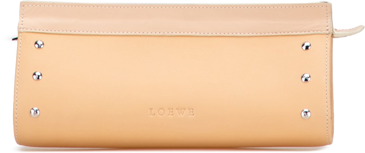 Loewe Studded Leather Clutch Bruin
