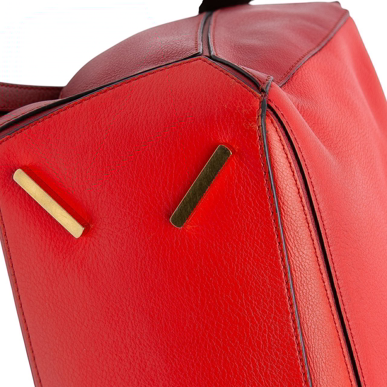 Loewe Medium Tricolor Calfskin Puzzle Satchel Rood