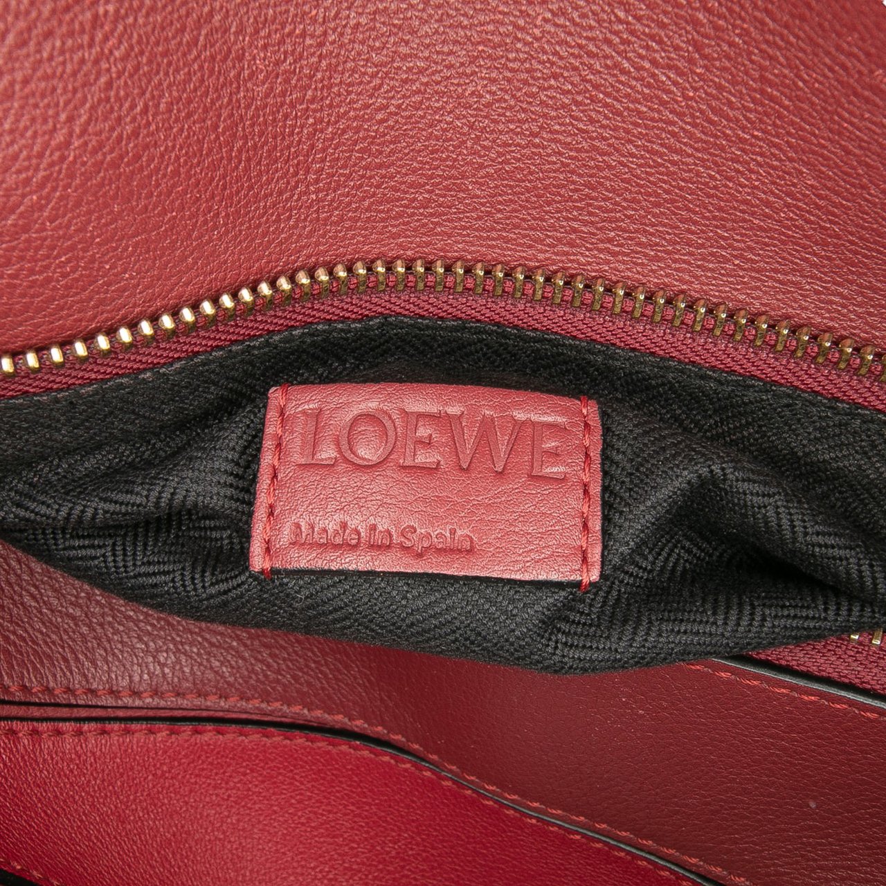 Loewe Medium Tricolor Calfskin Puzzle Satchel Rood
