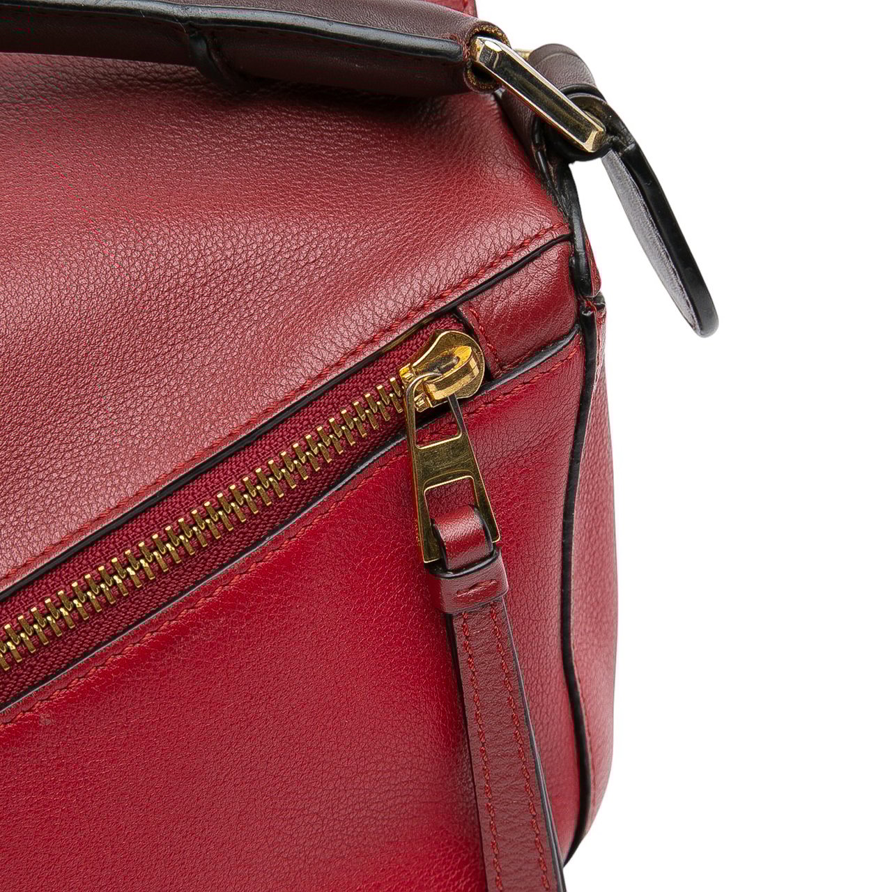 Loewe Medium Tricolor Calfskin Puzzle Satchel Rood