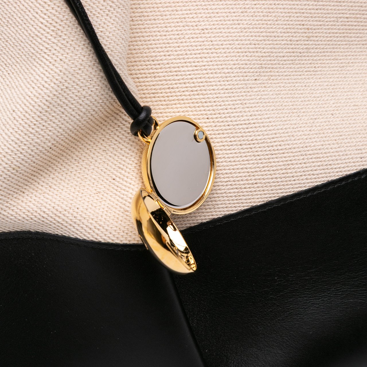 Loewe XL Shiny Calfskin and Canvas Paseo Satchel Zwart