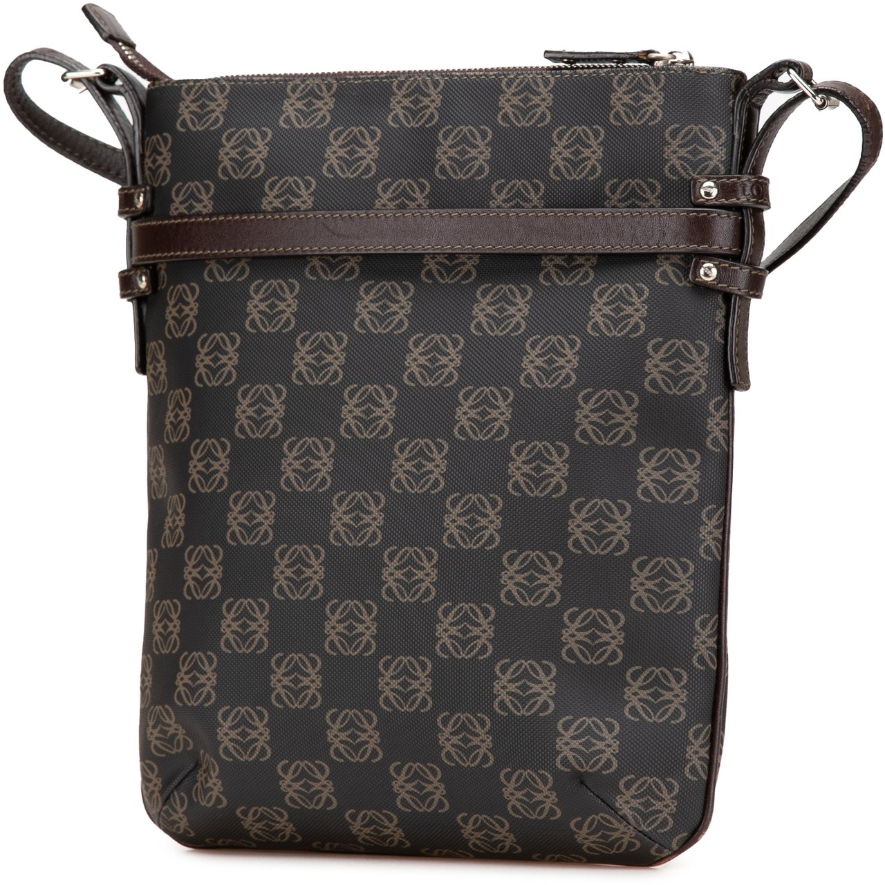 Loewe Anagram Coated Canvas Crossbody Bruin