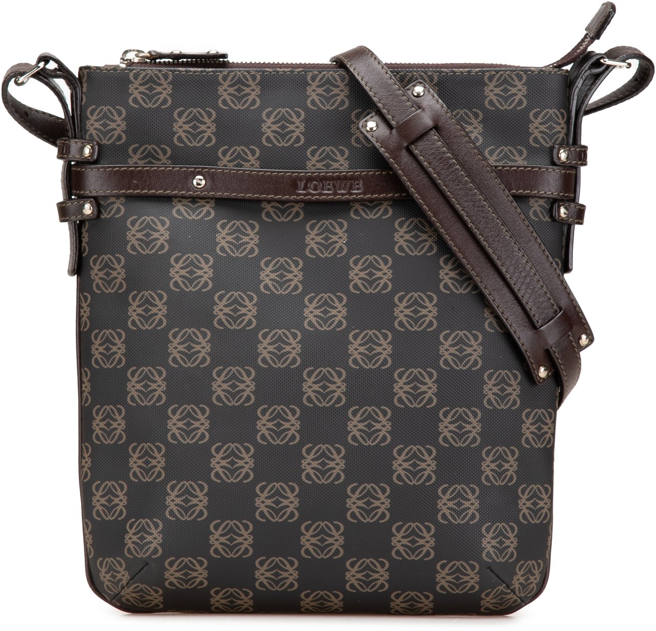 Loewe Anagram Coated Canvas Crossbody Bruin